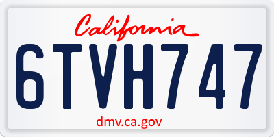 CA license plate 6TVH747