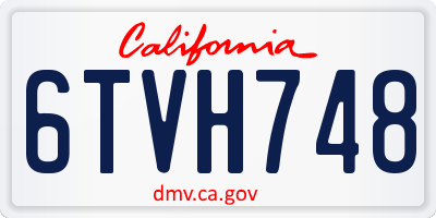 CA license plate 6TVH748