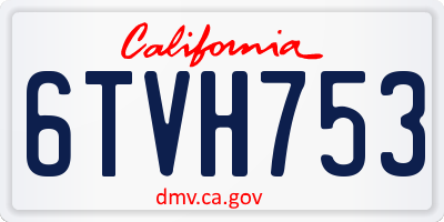 CA license plate 6TVH753