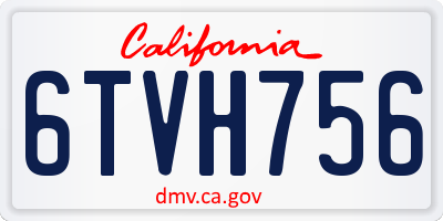 CA license plate 6TVH756