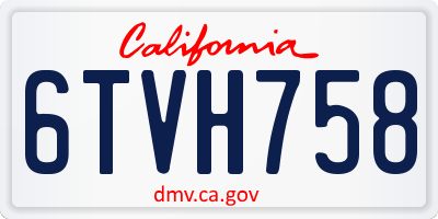 CA license plate 6TVH758