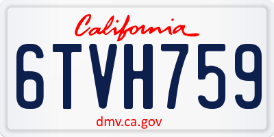 CA license plate 6TVH759