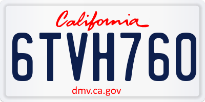 CA license plate 6TVH760