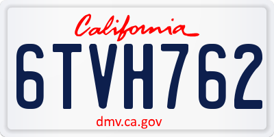 CA license plate 6TVH762