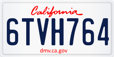 CA license plate 6TVH764