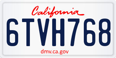 CA license plate 6TVH768