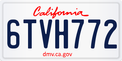 CA license plate 6TVH772