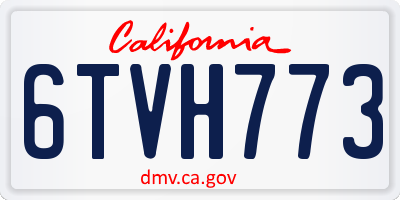 CA license plate 6TVH773