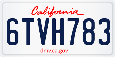 CA license plate 6TVH783