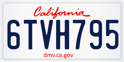 CA license plate 6TVH795