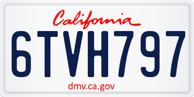 CA license plate 6TVH797