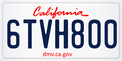 CA license plate 6TVH800