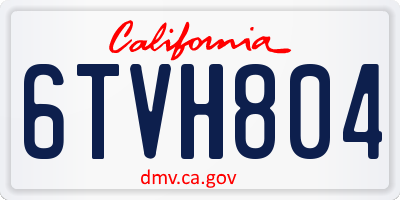 CA license plate 6TVH804