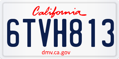 CA license plate 6TVH813