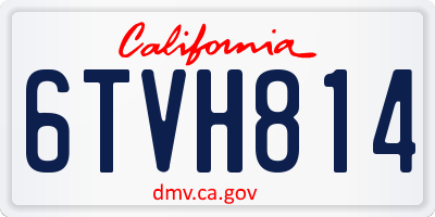 CA license plate 6TVH814