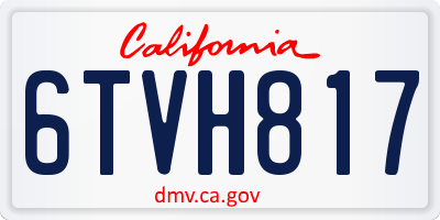 CA license plate 6TVH817