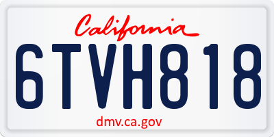 CA license plate 6TVH818