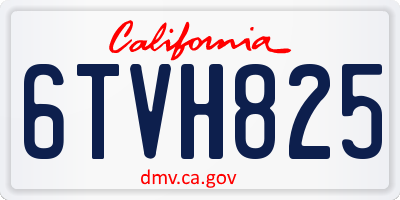 CA license plate 6TVH825