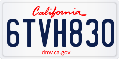 CA license plate 6TVH830