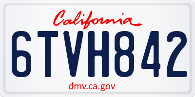 CA license plate 6TVH842