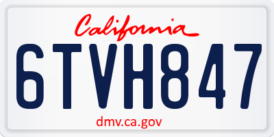 CA license plate 6TVH847