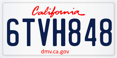 CA license plate 6TVH848