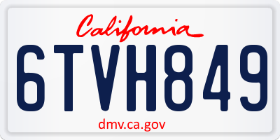 CA license plate 6TVH849