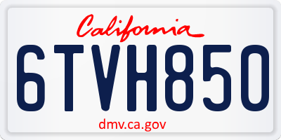 CA license plate 6TVH850