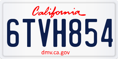 CA license plate 6TVH854