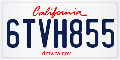 CA license plate 6TVH855