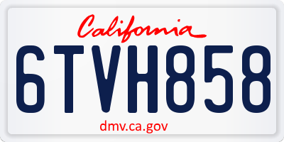 CA license plate 6TVH858