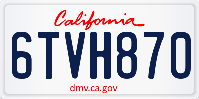 CA license plate 6TVH870