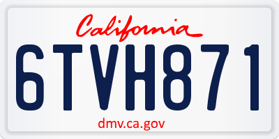 CA license plate 6TVH871