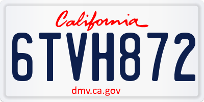 CA license plate 6TVH872
