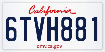 CA license plate 6TVH881