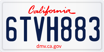 CA license plate 6TVH883