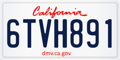 CA license plate 6TVH891