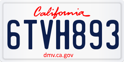 CA license plate 6TVH893