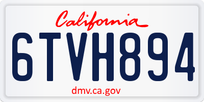 CA license plate 6TVH894