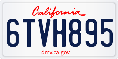 CA license plate 6TVH895