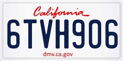 CA license plate 6TVH906