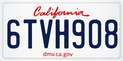 CA license plate 6TVH908