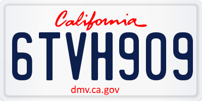 CA license plate 6TVH909