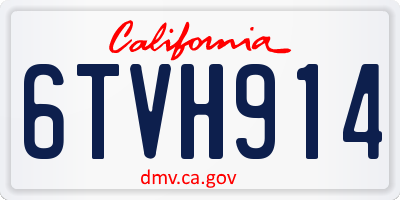 CA license plate 6TVH914