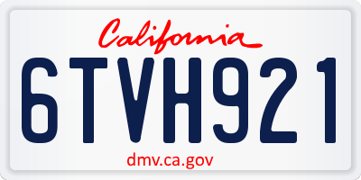 CA license plate 6TVH921