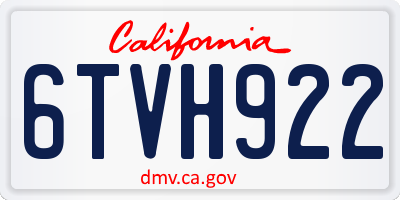 CA license plate 6TVH922