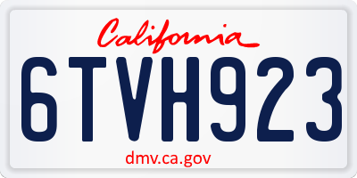 CA license plate 6TVH923