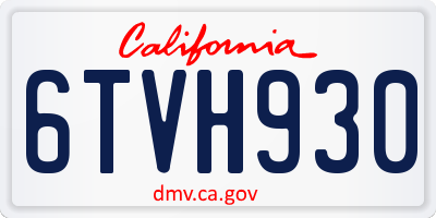 CA license plate 6TVH930