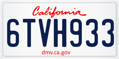 CA license plate 6TVH933