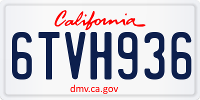 CA license plate 6TVH936